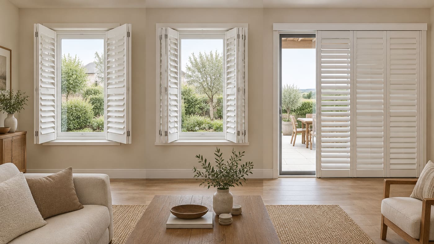 Hinged, bi-fold and bypass shutter panel configurations